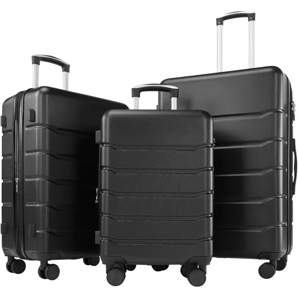 Expandable Hard Shell Luggage Set - 3-Piece Hard Shell Spinner Luggage Set