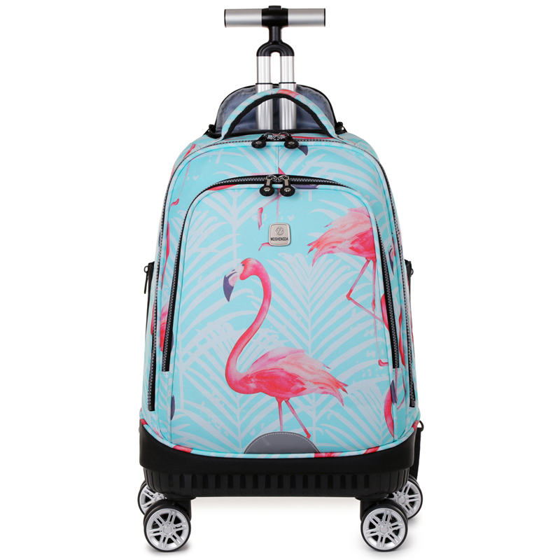 Foldable Rolling Luggage Bag - Rolling Backpack with Spinner Wheels, Roller