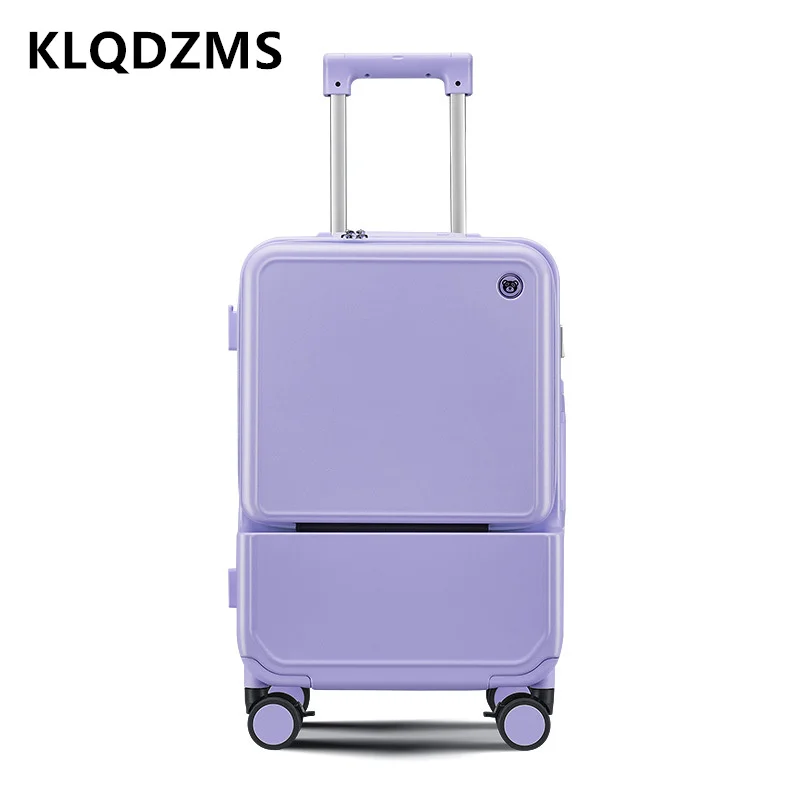 KLQDZMS Aluminum Frame Suitcas - Front Opening Laptop Luggage 24 Inch review and price