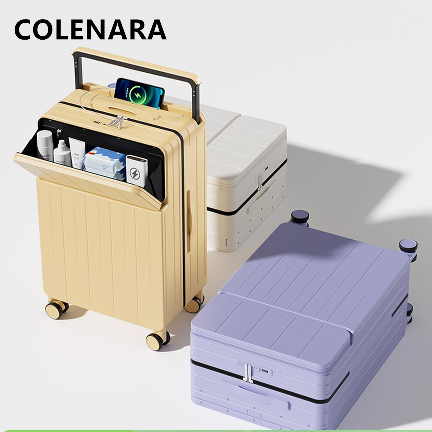 COLENARA Multifunctional Suitc - Front Opening Laptop Luggage 24 Inch review and price