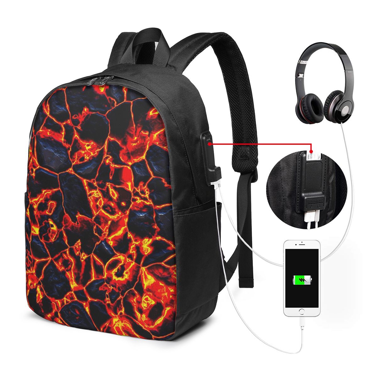 Magma Volcano Lava Fire Backpa - Travel Bags review and price