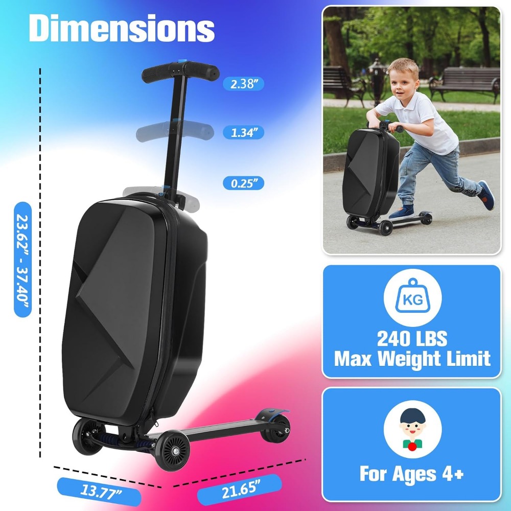 Scooter Luggage for Kids: Ligh - Kids Ride On Suitcase Scooter review and price