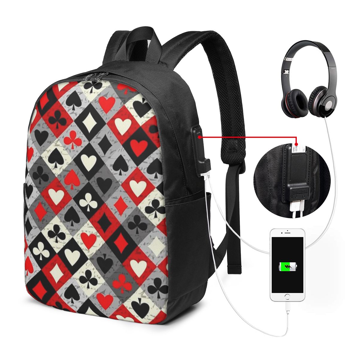 Playing Cards Poker Print Back - Travel Bags review and price