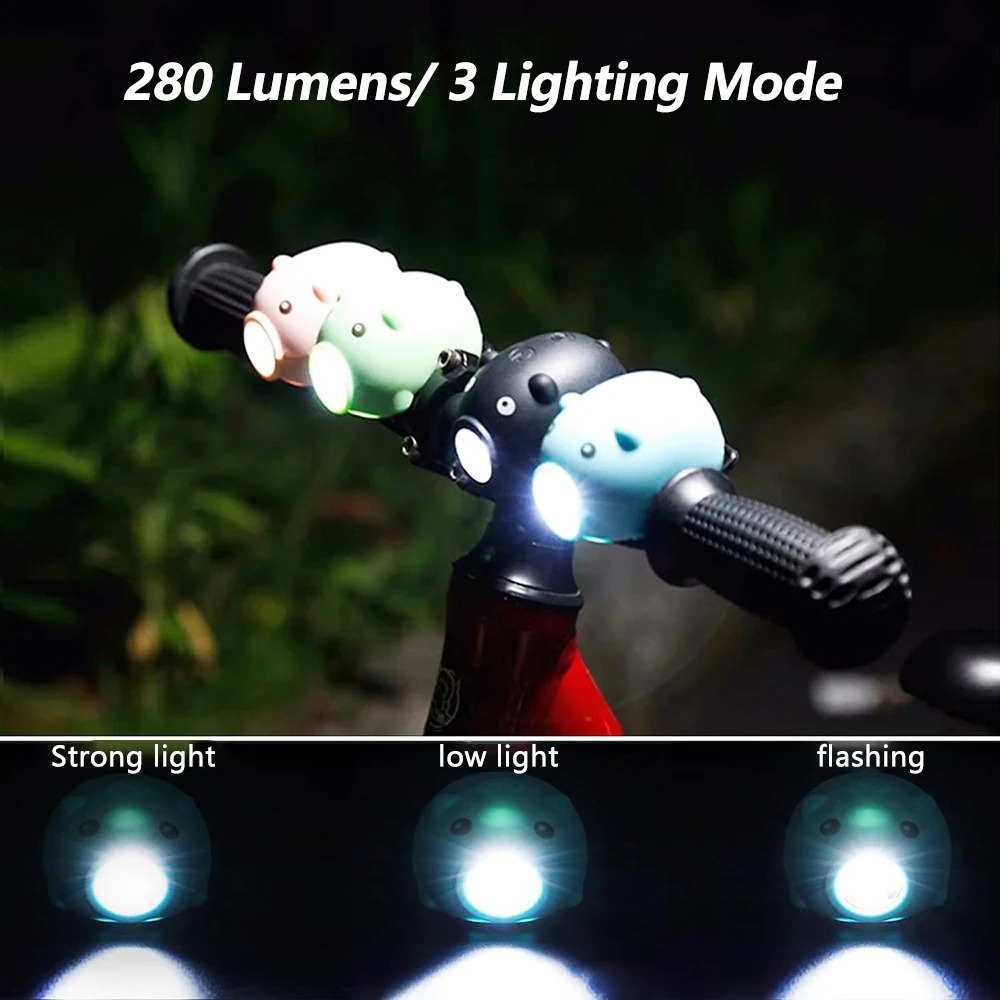 Cute Pig Bicycle Front Light w - Kids Ride On Suitcase Scooter review and price