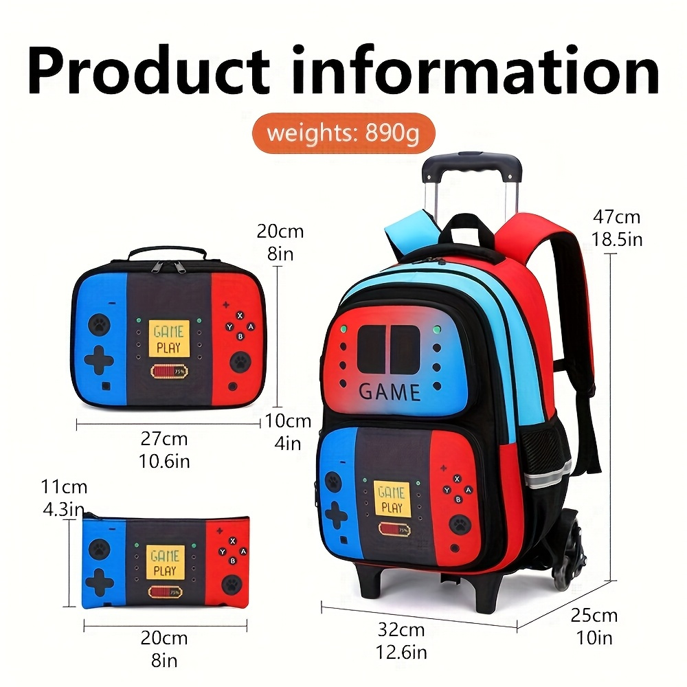 3PCS Kids Rolling Backpack for - Foldable Rolling Luggage Bag review and price