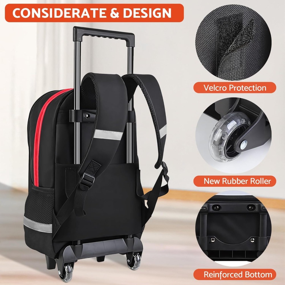 3PCS Kids Rolling Backpack for - Foldable Rolling Luggage Bag review and price